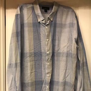 NEW LISTING Men's Blue & Tan 3XL Dress Shirt
